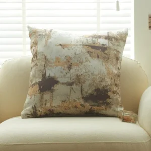 Cojín beige con estampados marrones, 45x45 cm, CASA FLORENCE