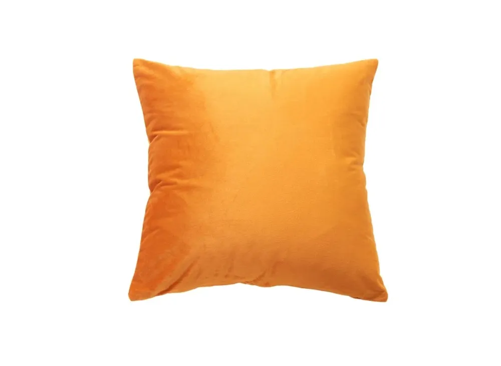Cojín cuadrado TYGA de 45x45 cm en terciopelo naranja FLORENCE