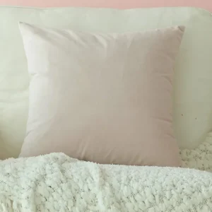 Cojín cuadrado TYGA de 45x45 cm en terciopelo rosa FLORENCE