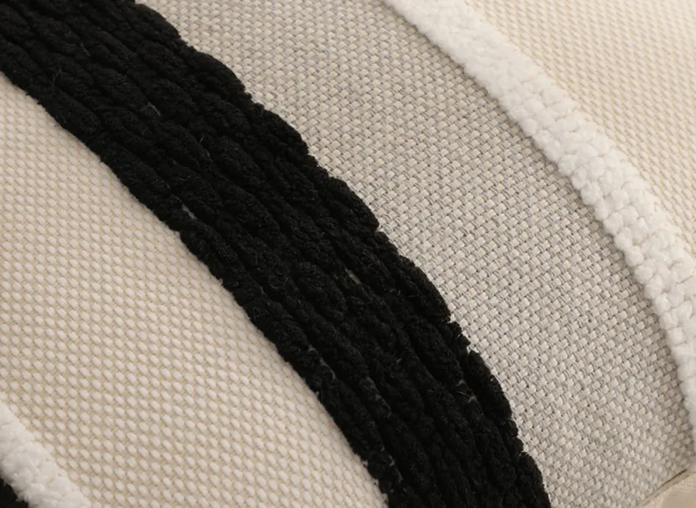Cojín NEXUS texturizado negro y blanco roto 45x45 cm FLORENCE