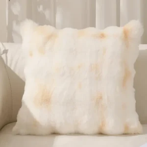 Cojín de piel sintética blanco y beige 45x45 cm KAELA FLORENCE