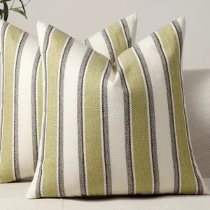 Cojín rayas beige y verde 45x45 cm RIVIERA FLORENCE