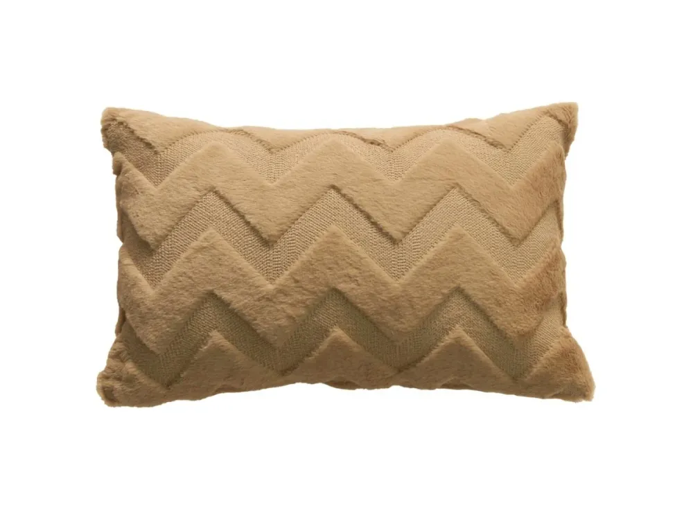 Cojín rectangular de 50x30 cm en tela suave marrón con estampado de espiga HARRY FLORENCE