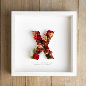 Letra X con flor seca Flors Català