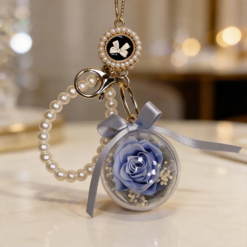 Llavero con Rosa Azul Eterna Flors Català