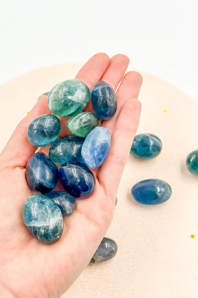 Fluorita azul "" Rodado | Cambios - Espiritualidad