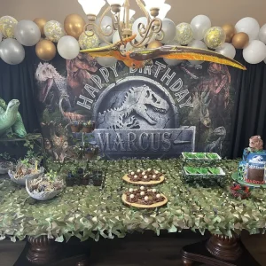 Fondos de fotografí de animales con nombre personalizado niños Parque Jurásico mundo dinosaurio fondo de cumpleaños fondos...