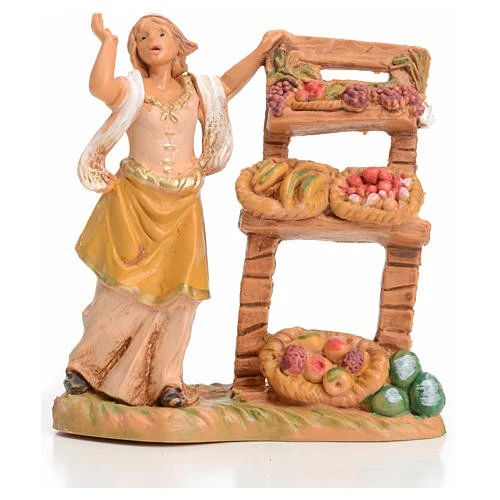Mujer con puesto de frutas núm. 72 para belén Fontanini de 6,5 cm