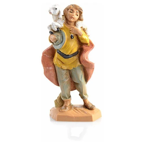 Pastorcillo con cordero al hombro nº 9 para belén Fontanini 6,5 cm
