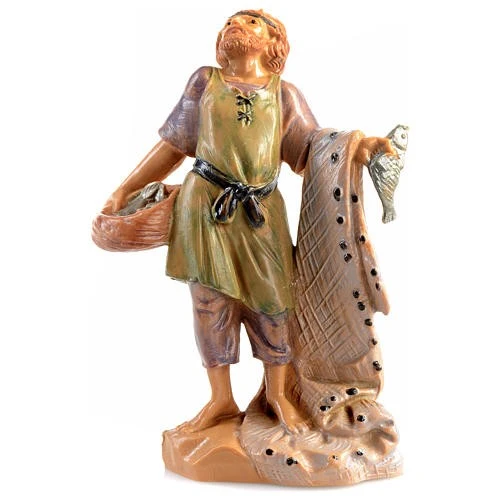 Pescador con red n. 42 para belén Fontanini de 6,5 cm