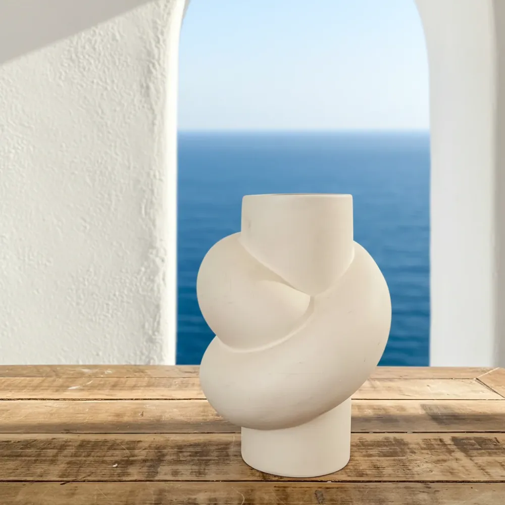 Florero Cerámica Nudo 24cm Diseño Escultural | Frank Home