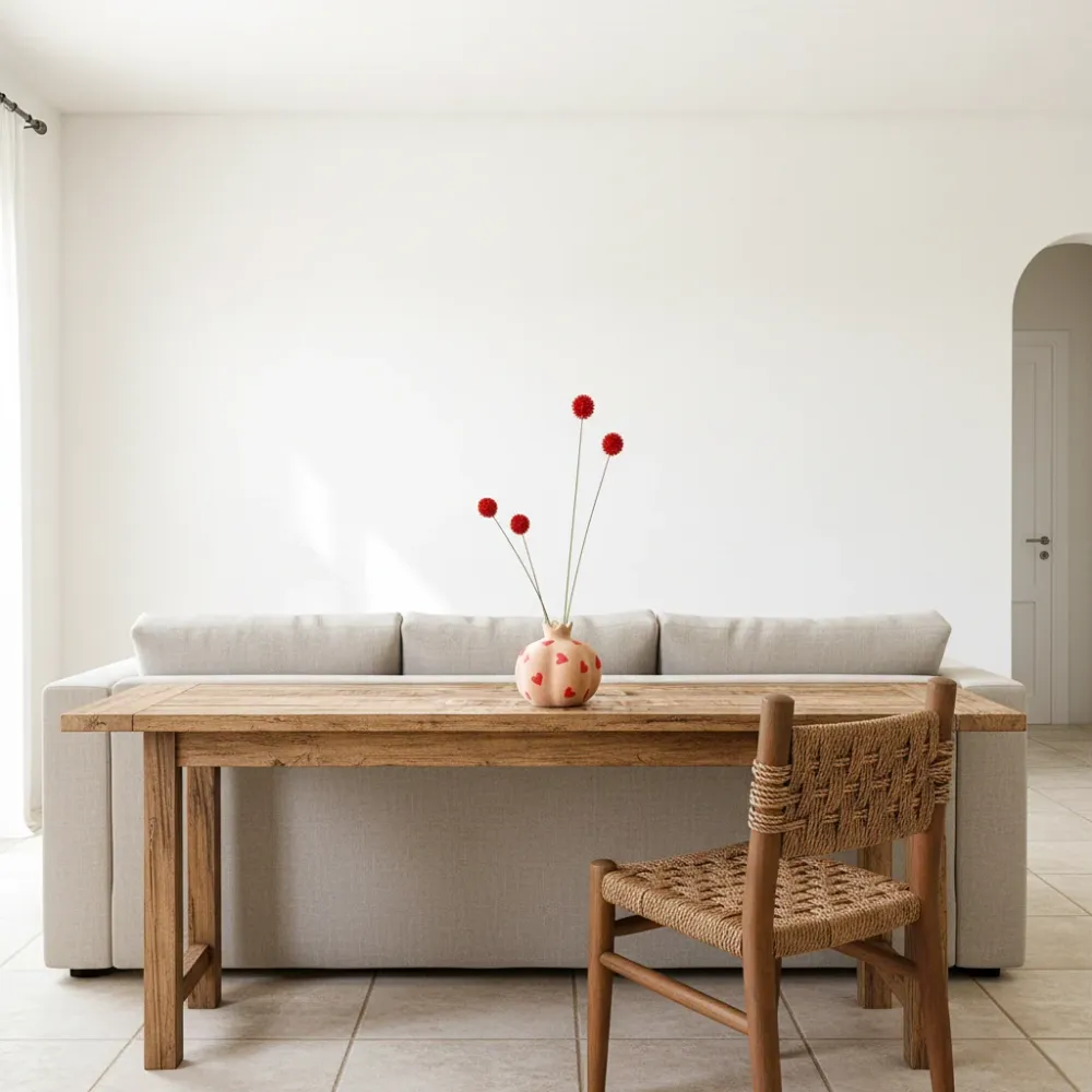 Florero Granada Cerámica Texturada Diseño Corazones Frank Home
