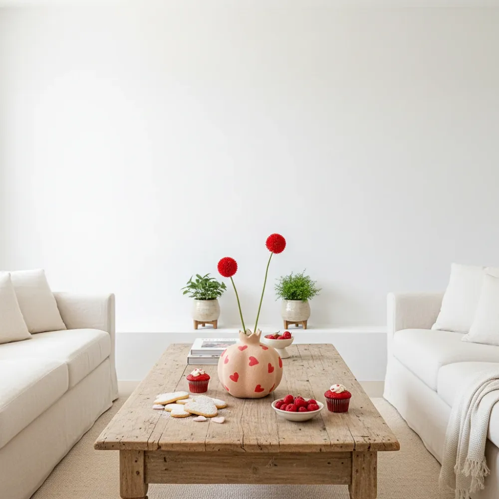 Florero Granada Cerámica Texturada Diseño Corazones Frank Home