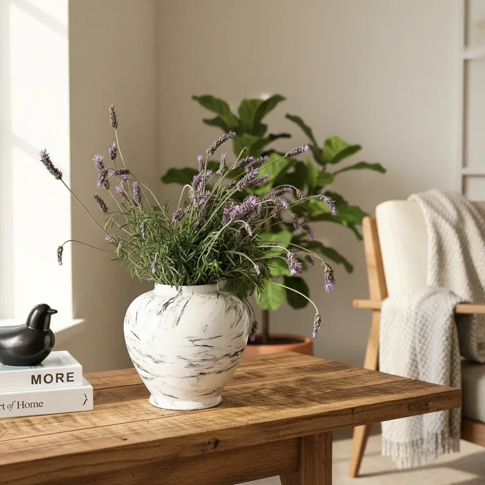 Florero Ánfora Mármol Frank Home