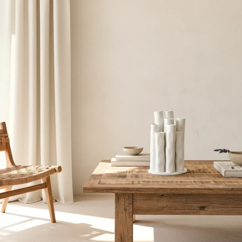 Florero Tubos Cerámica Esmaltada - Diseño Moderno Escultural Frank Home