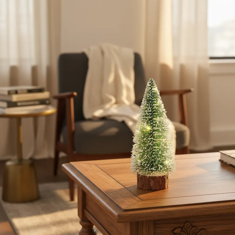 Mini Árbol Navidad Verde o Rojo con luz 20 cm Rojo Frank Home