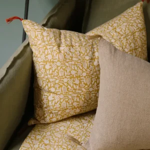 FUNDA COJIN IMPRIMES TULIPAN Mustard