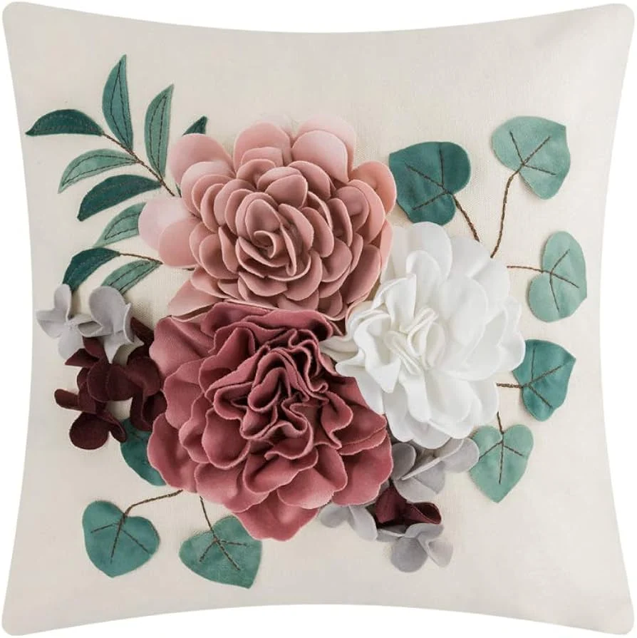 Funda cojín flor 3D