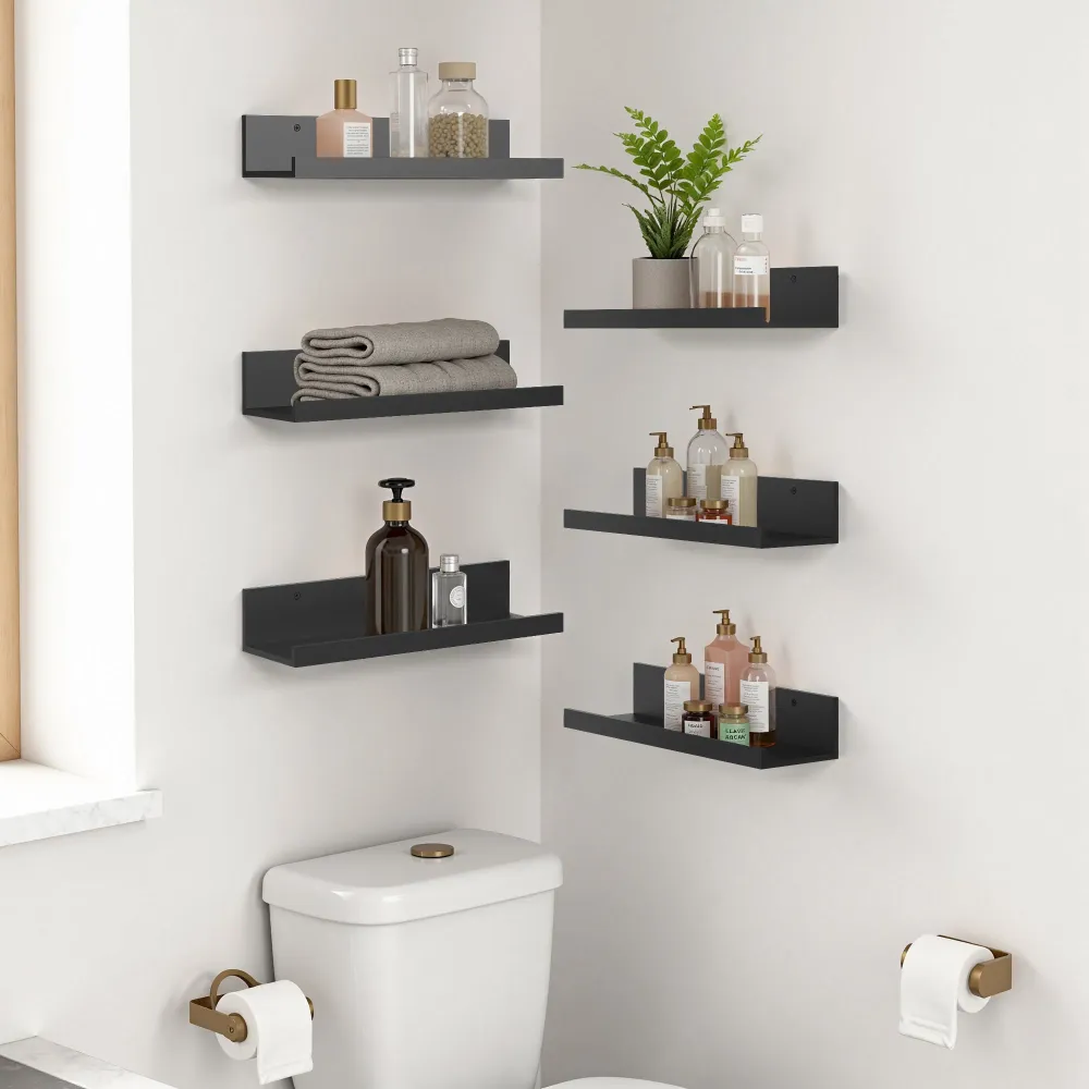 FurnitureR Estantes flotantes de pared, estantes de 15.75 pulgadas de ancho para decoración y almacenamiento, estantes de...