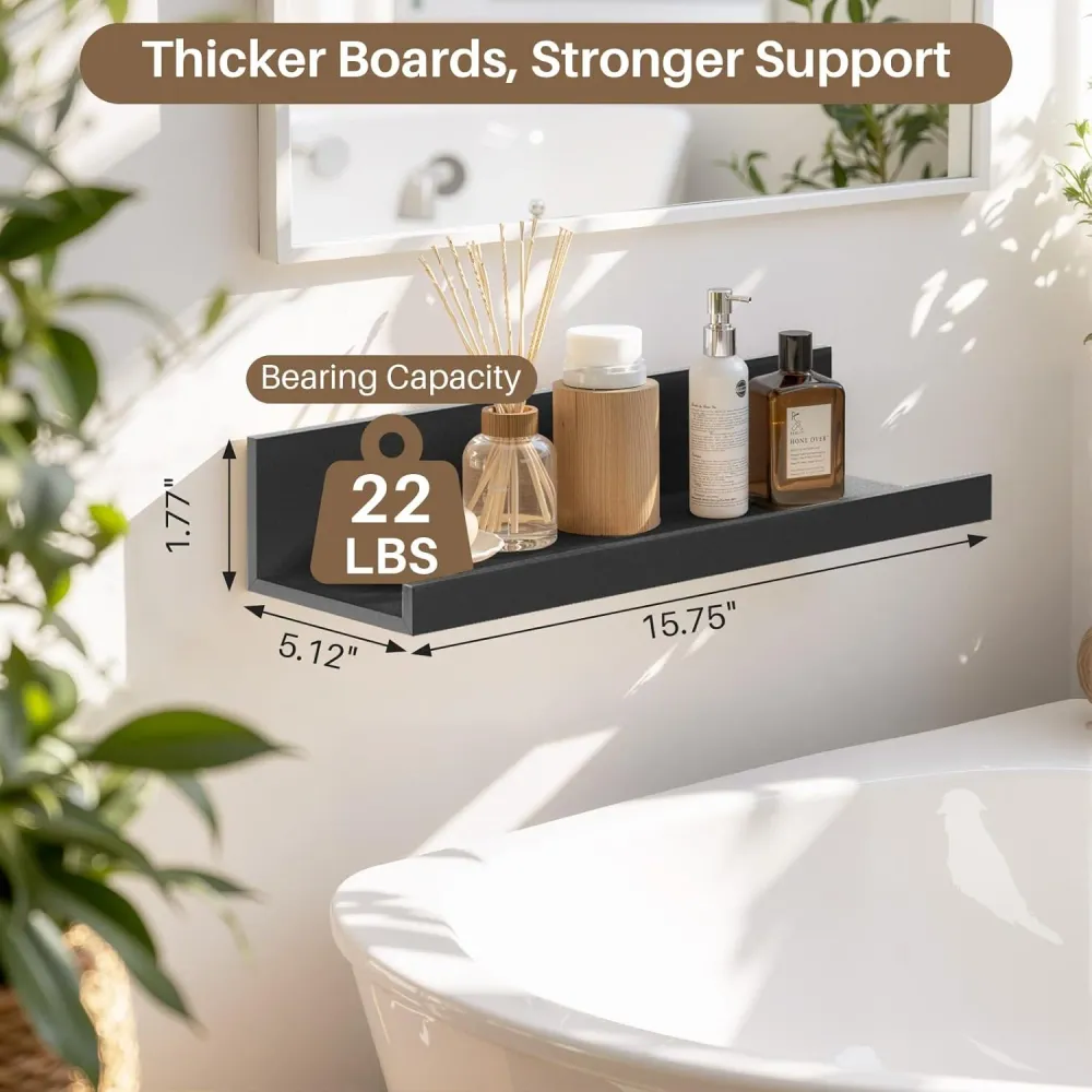 FurnitureR Estantes flotantes de pared, estantes de 15.75 pulgadas de ancho para decoración y almacenamiento, estantes de...