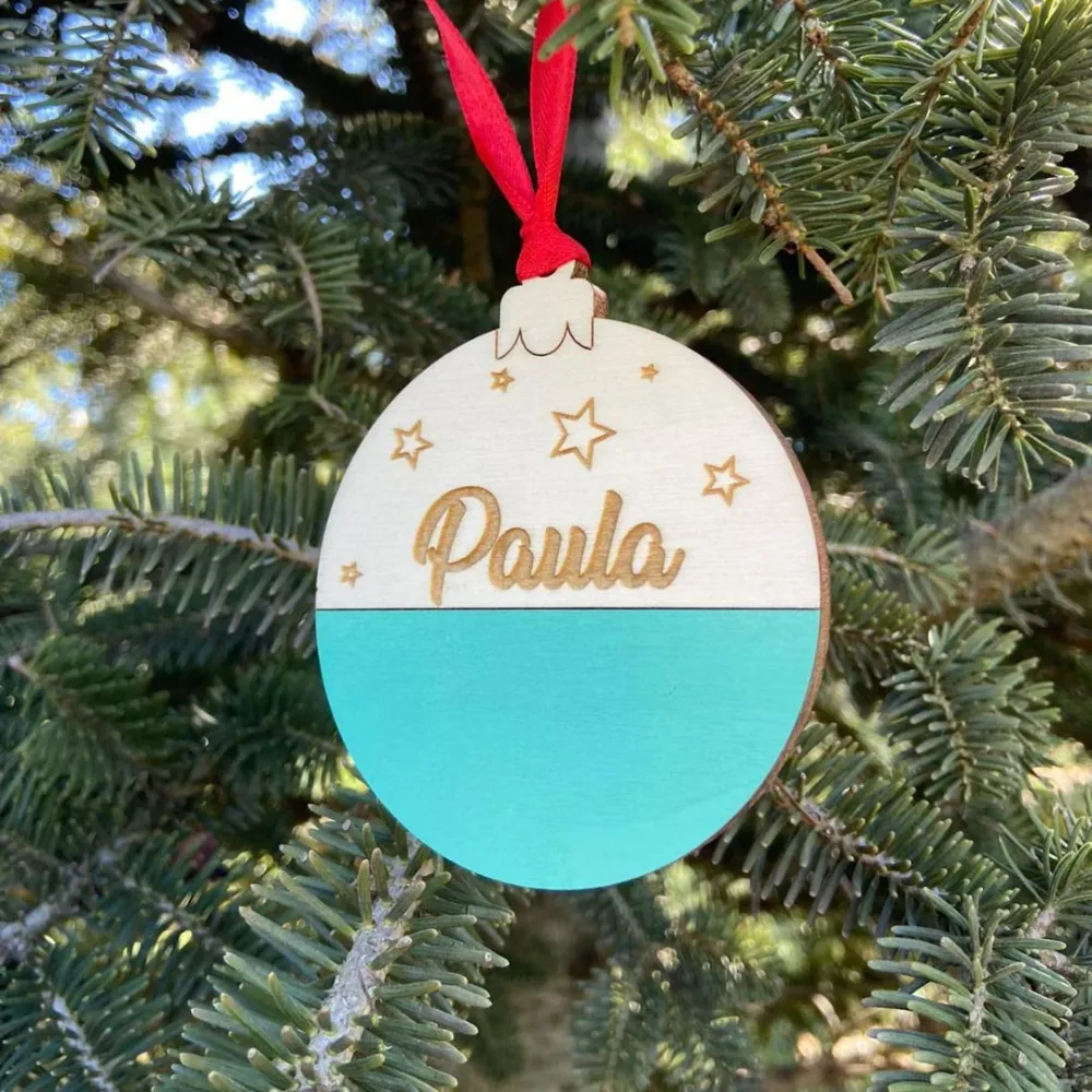 Bola de Navidad Personalizada con Toque de Color Fustik shop