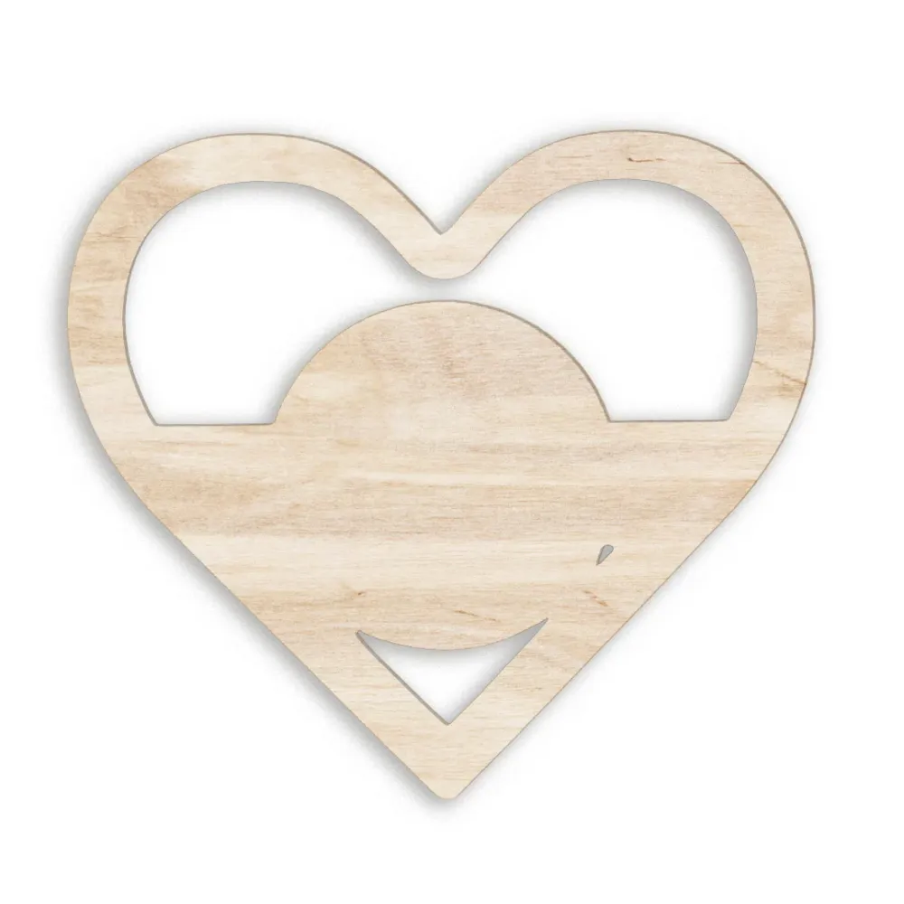 Imán de Madera Corazón Troquelado Grabado Fustik shop