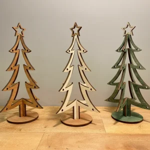 Árbol Decorativo de Madera “Estrella Alpina” Verde Fustik shop