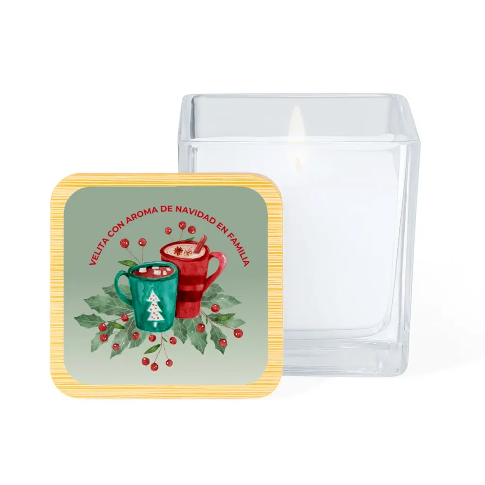 Vela de vidrio · Navidad en familia Fustik shop