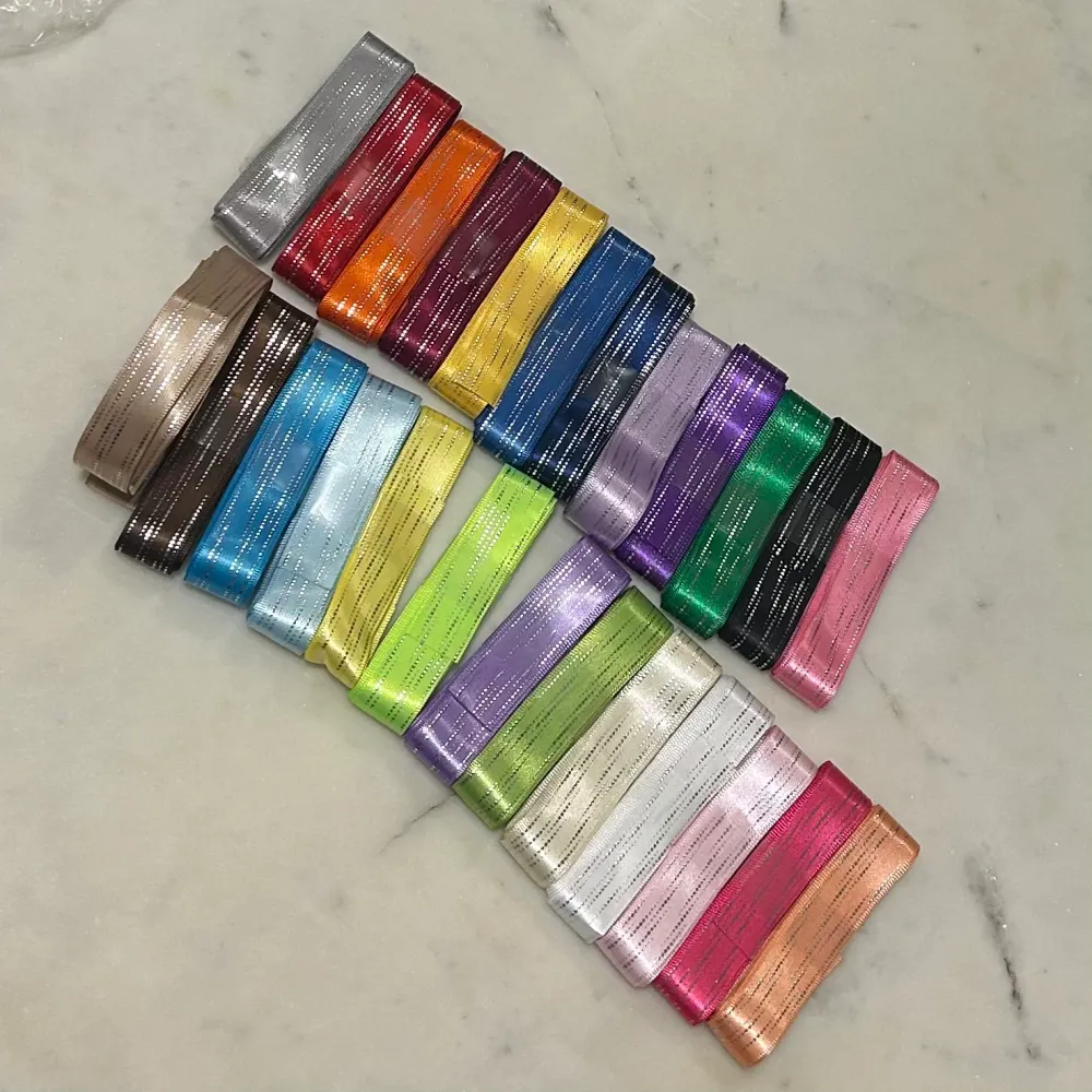 Set de 25 cintas de satén de poliéster para envolver regalos, lazos para el cabello, decoración de boda, bricolaje, 25mm,...