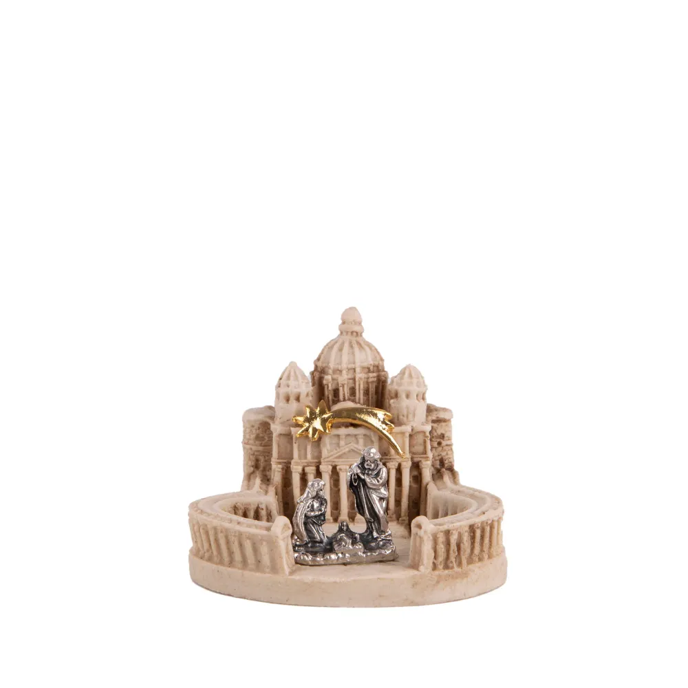 Escultura de mármol con San Pedro en el Vaticano y la Sagrada Familia Galleria Mariana
