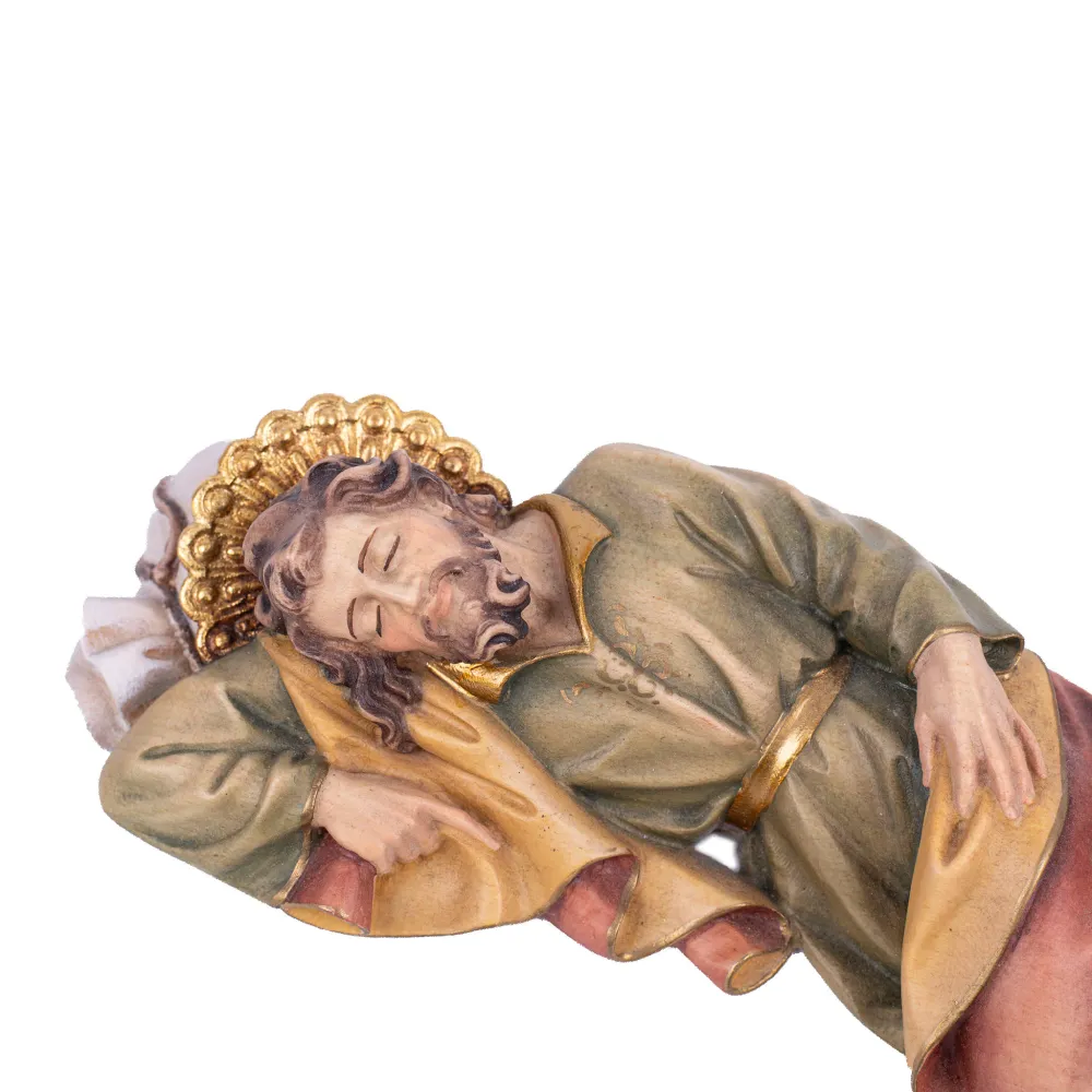 Estatua de madera de olivo de San José dormido Galleria Mariana