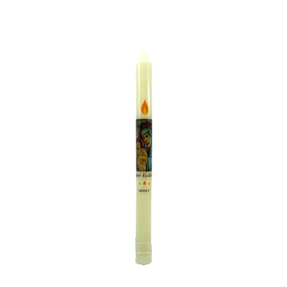 Vela de cera de abeja Mater Ecclesiae con estuche Galleria Mariana