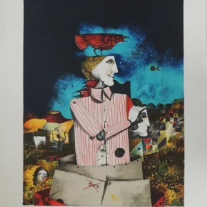 Eduard Alcoy - Hombre con pájaro Gaudifond Arte