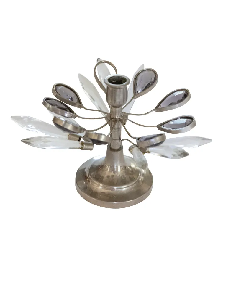 Conjunto de 5 portavelas articulados de metal y cristal de colores Gaztelur SARL