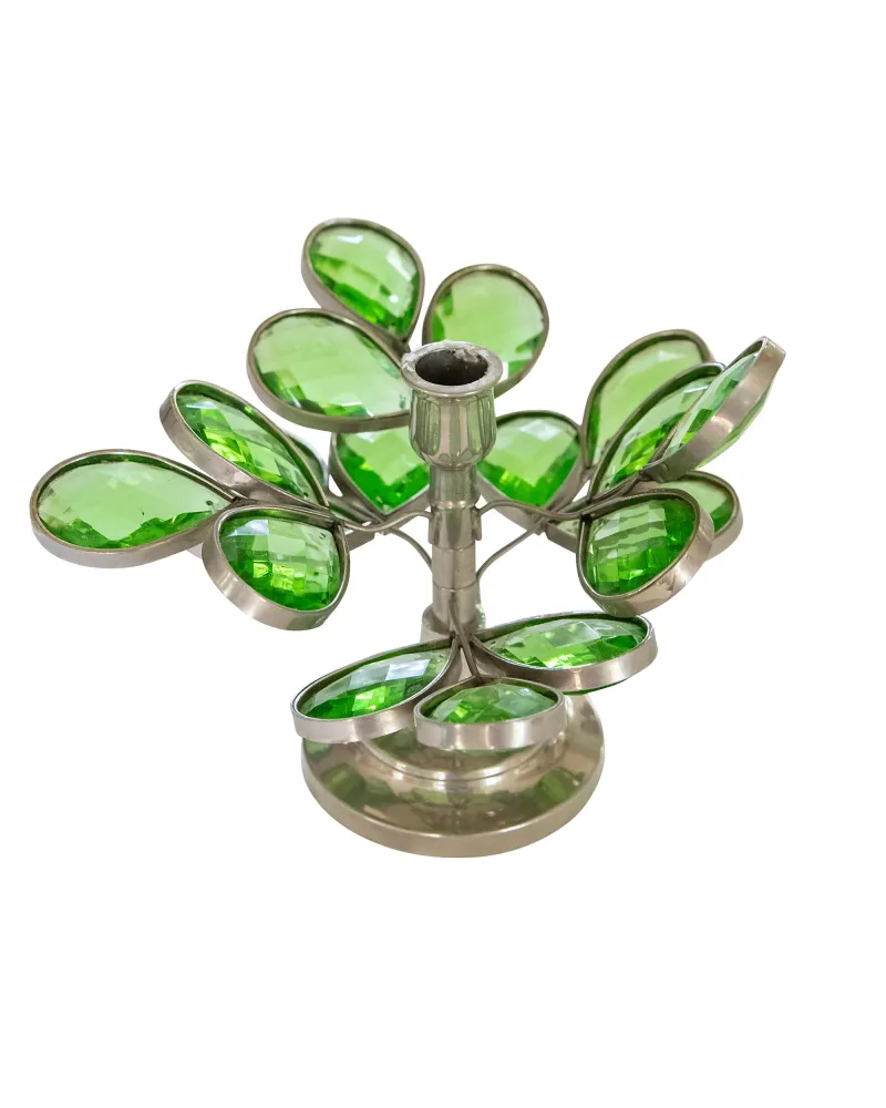 Conjunto de 5 portavelas articulados de metal y cristal de colores Gaztelur SARL