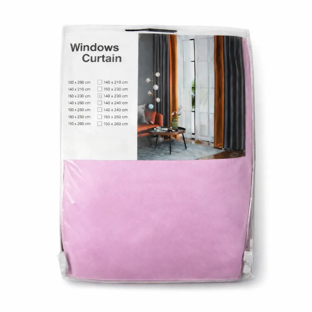 Cortinas 140x230cm 2 Paños Decorativas Ventana Rosa Genérico