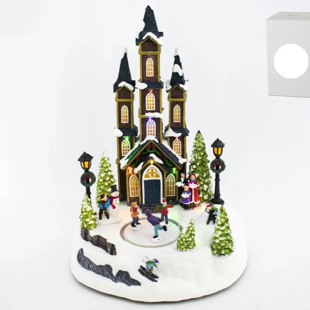 Escena Navideñ 13 LEDs Movimiento 22.5x24x36cm GERIMPORT