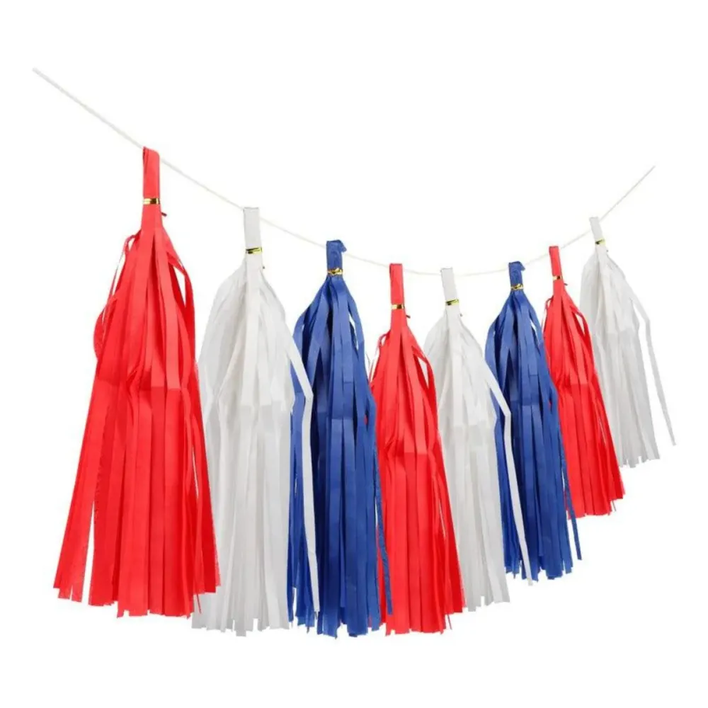 Guirnalda Tricolor de 15 Porras de Papel Glam