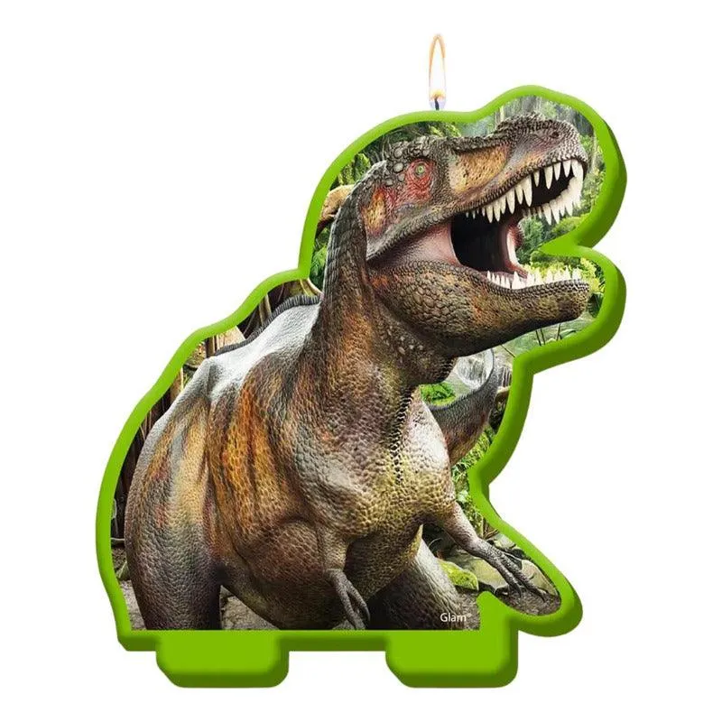 Vela Dinosaurio Rex 2D Para Torta De Cumpleaños Infantil Glam