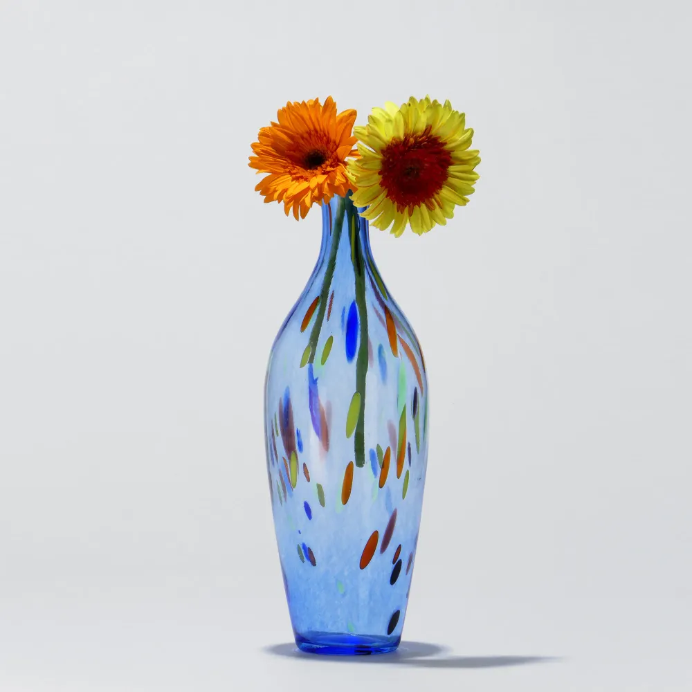 Jarrón Alto ÉDEN Azul GLASSCOR | Hand·Blown glass Store