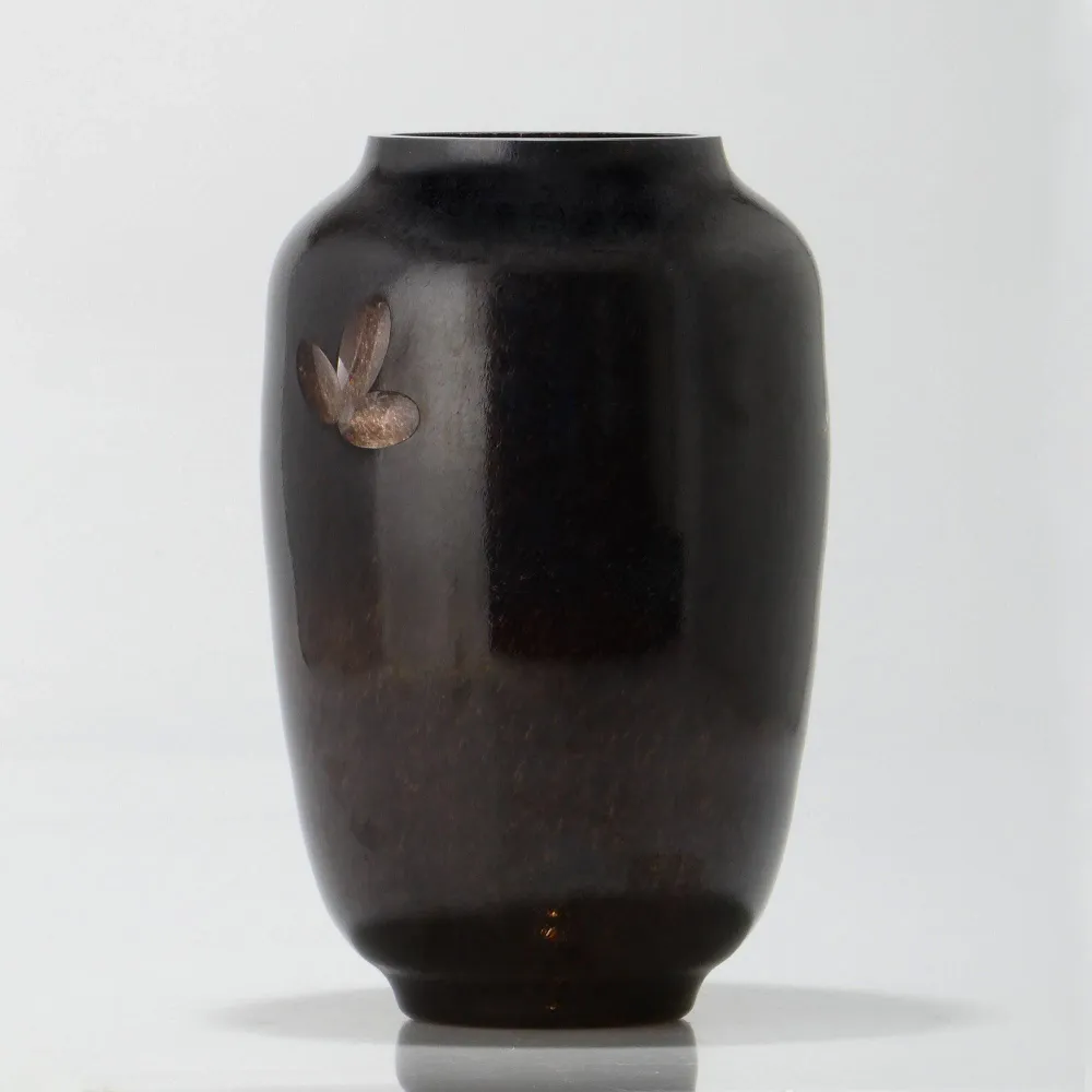 Jarrón grande LÓTUS Negra GLASSCOR | Hand·Blown glass Store