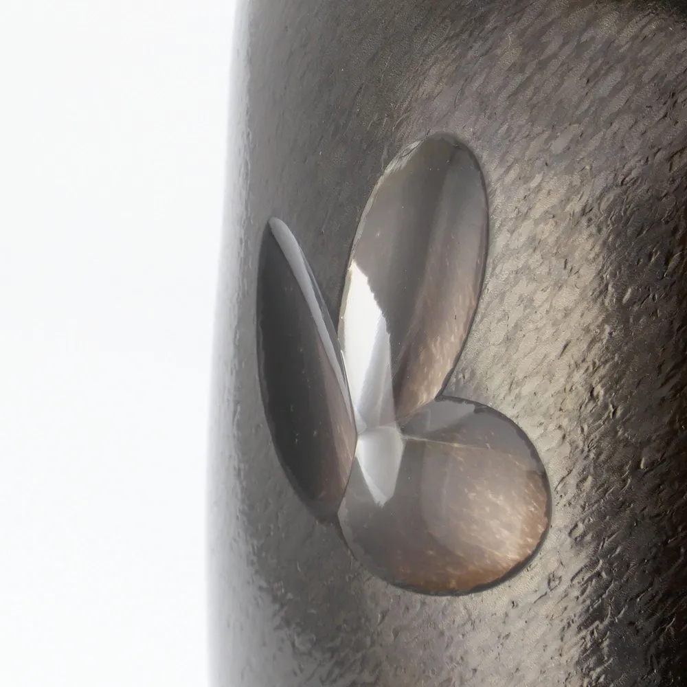 Jarrón grande LÓTUS Negra GLASSCOR | Hand·Blown glass Store