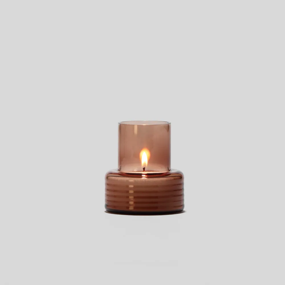 Portavelas de vidrio GLOW TOGETHER pequeño en Mocha Mousse GLASSCOR | Hand·Blown glass Store