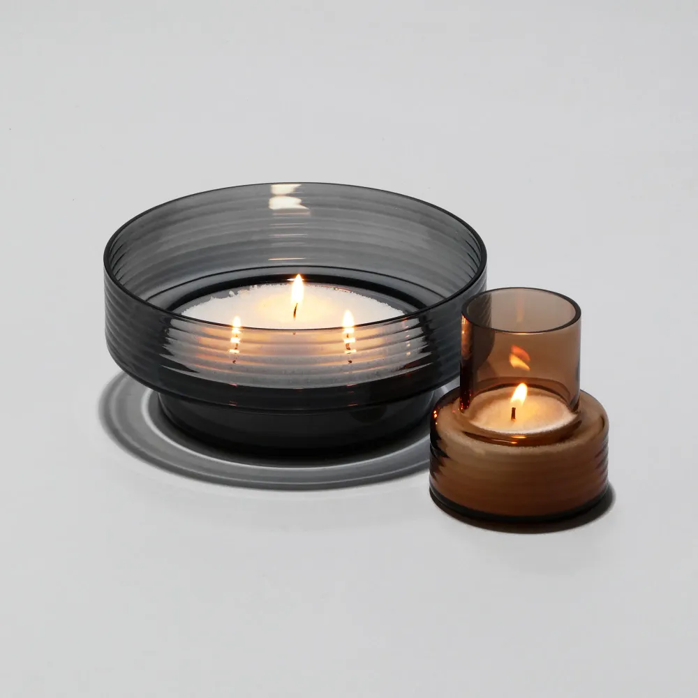 Portavelas de vidrio GLOW TOGETHER pequeño en Mocha Mousse GLASSCOR | Hand·Blown glass Store