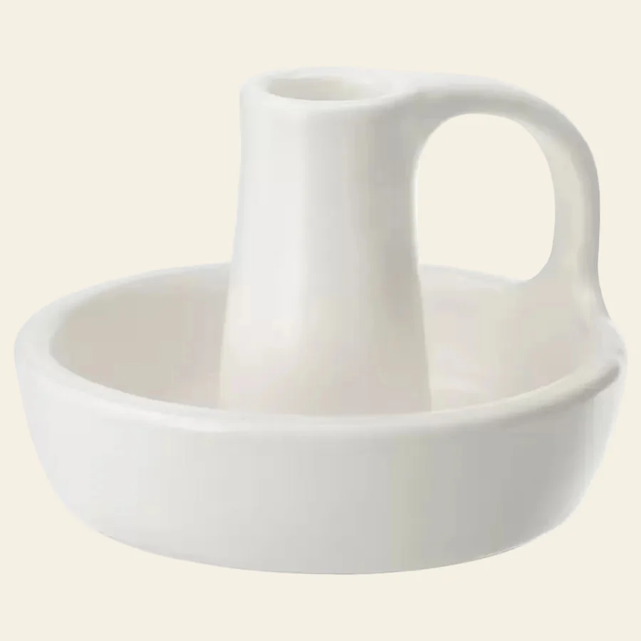 GODTAGBAR PORTAVELA CERAMICA BLANCA