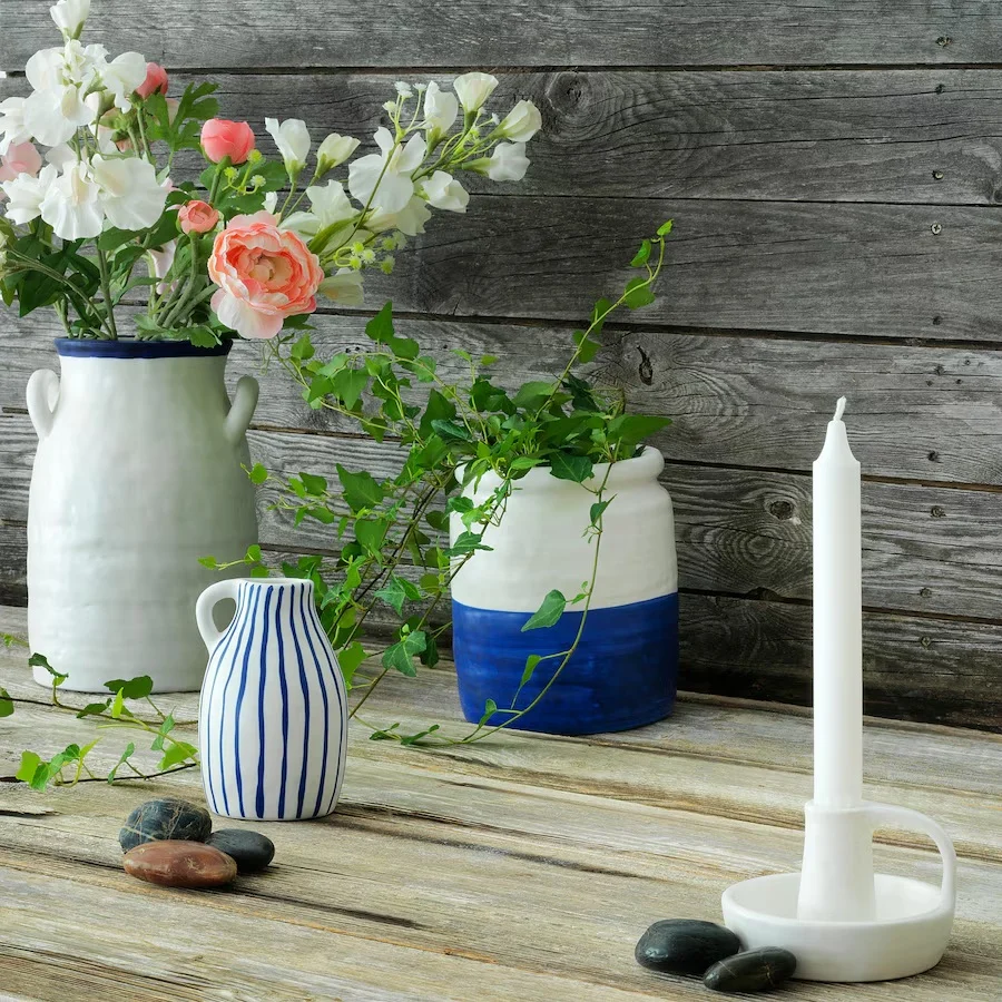 GODTAGBAR PORTAVELA CERAMICA BLANCA