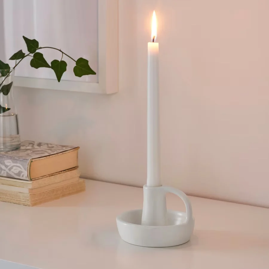 GODTAGBAR PORTAVELA CERAMICA BLANCA