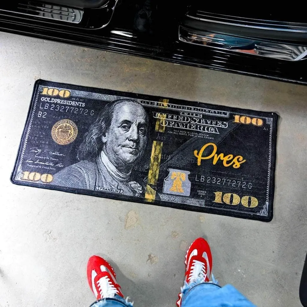 Alfombra de dinero negra Gold Presidents
