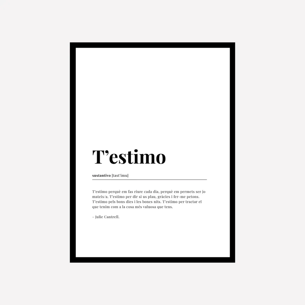 Definición T'estimo Lámina Good Words