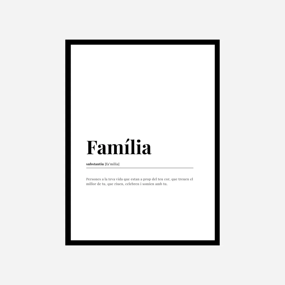 Familia Catalan Dictionary Art Print Good Words
